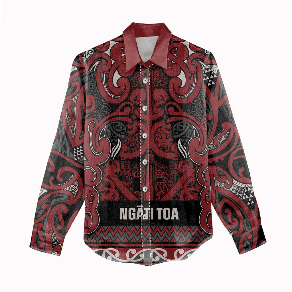 Aotearoa Iwi Ngati Toa Women Casual Shirt Maori Wharenui House Tribal Pattern LT9 - Polynesian Pride