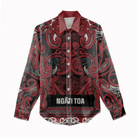 Aotearoa Iwi Ngati Toa Women Casual Shirt Maori Wharenui House Tribal Pattern LT9 - Polynesian Pride