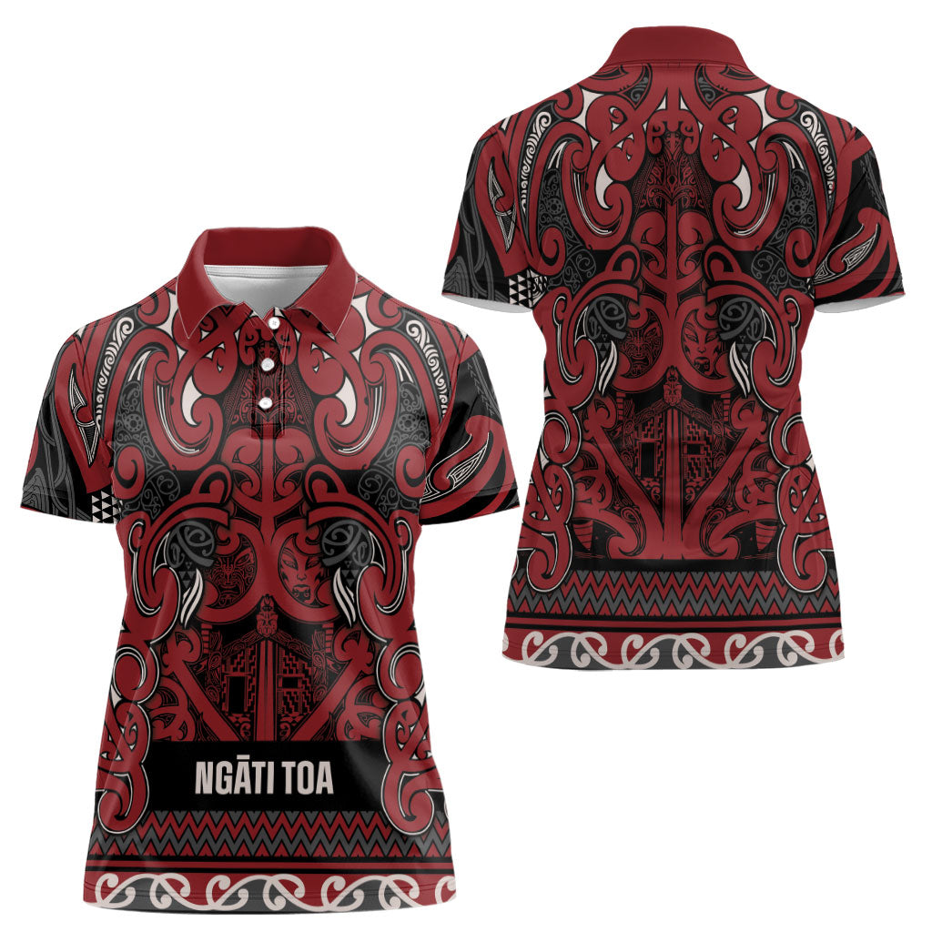 Aotearoa Iwi Ngati Toa Women Polo Shirt Maori Wharenui House Tribal Pattern LT9 - Polynesian Pride