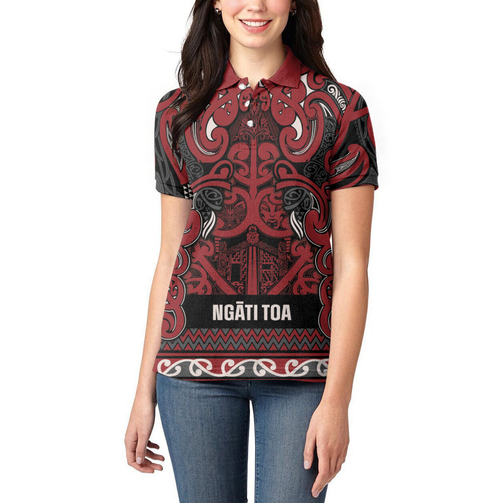 Aotearoa Iwi Ngati Toa Women Polo Shirt Maori Wharenui House Tribal Pattern LT9 - Polynesian Pride
