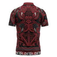 Aotearoa Iwi Ngati Toa Zipper Polo Shirt Maori Wharenui House Tribal Pattern LT9 - Polynesian Pride
