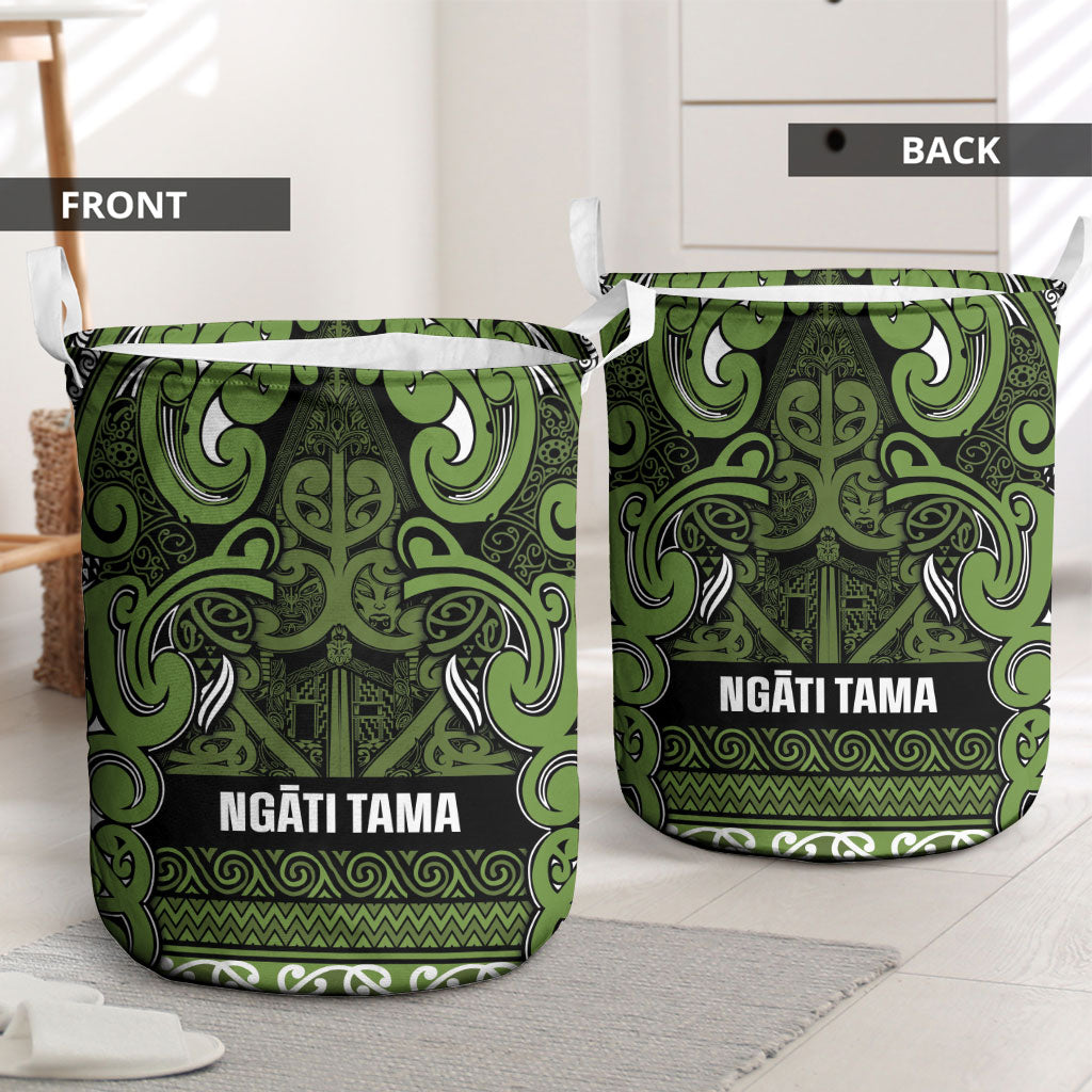 Aotearoa Iwi Ngāti Tama ki Taranaki Trust Laundry Basket Maori Wharenui House Tribal Pattern LT9 - Polynesian Pride