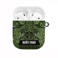 Aotearoa Iwi Ngāti Tama ki Taranaki Trust AirPods Case Maori Wharenui House Tribal Pattern LT9 Lime - Polynesian Pride