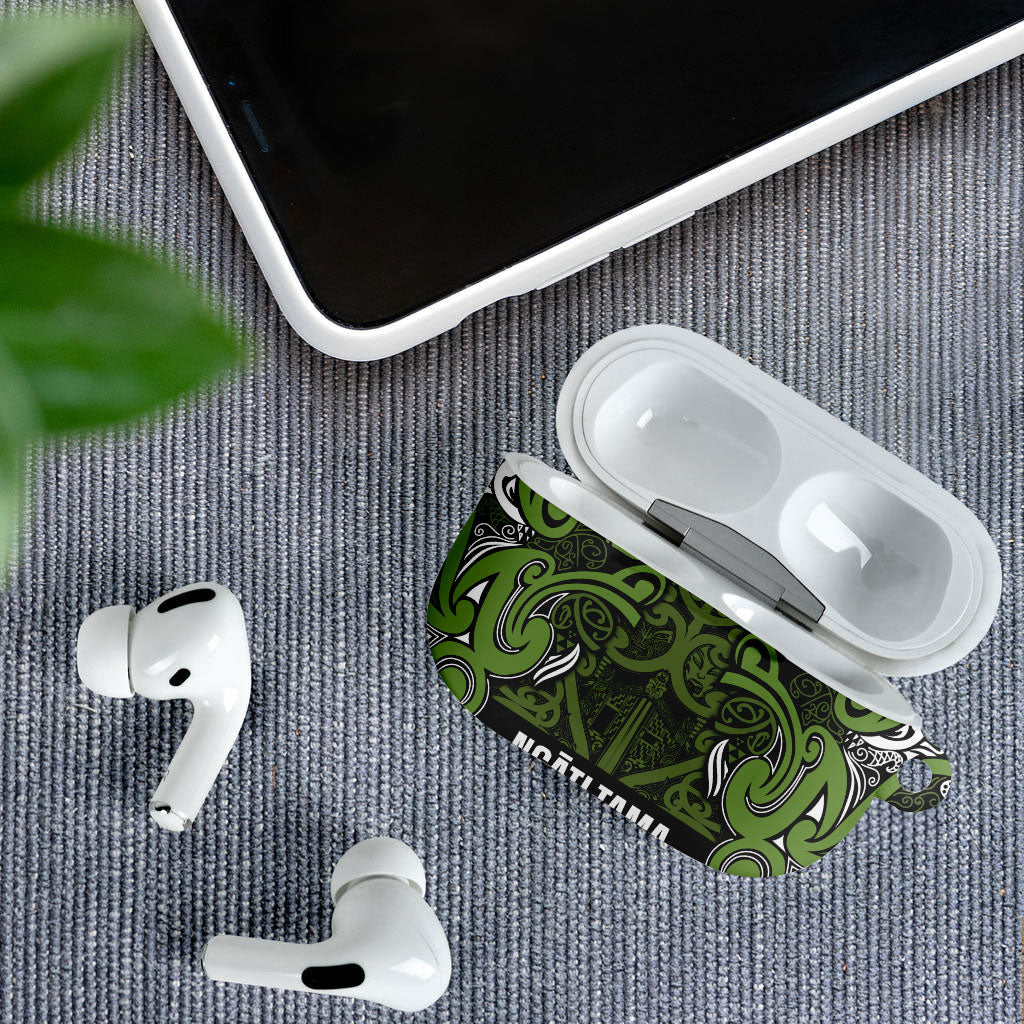 Aotearoa Iwi Ngāti Tama ki Taranaki Trust AirPods Case Maori Wharenui House Tribal Pattern LT9 - Polynesian Pride