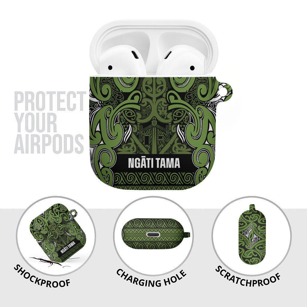 Aotearoa Iwi Ngāti Tama ki Taranaki Trust AirPods Case Maori Wharenui House Tribal Pattern LT9 - Polynesian Pride