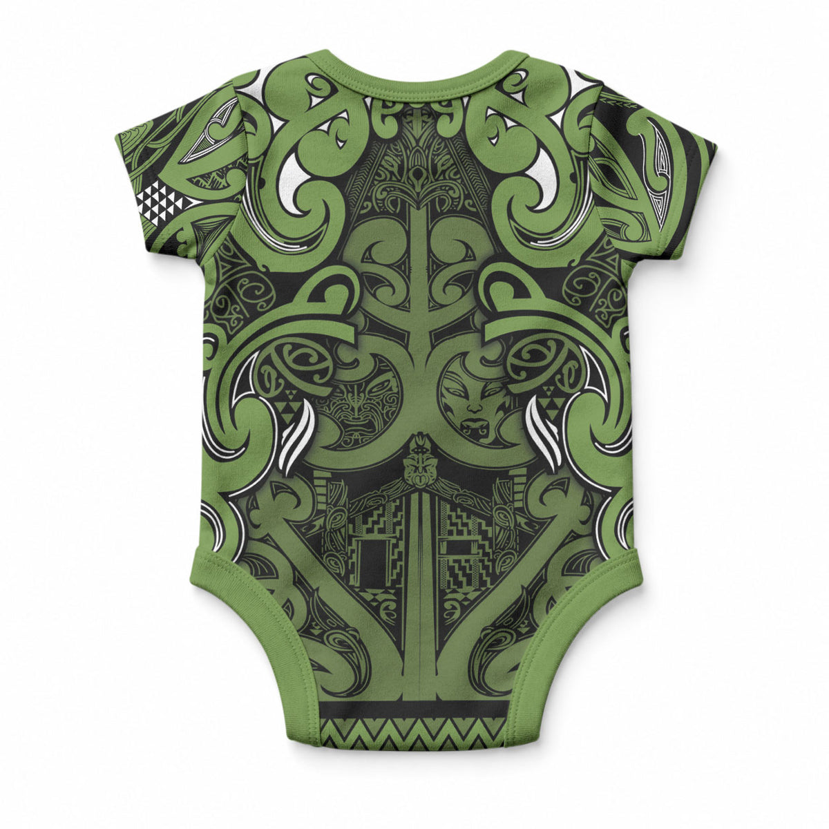 Aotearoa Iwi Ngāti Tama ki Taranaki Trust Baby Onesie Maori Wharenui House Tribal Pattern