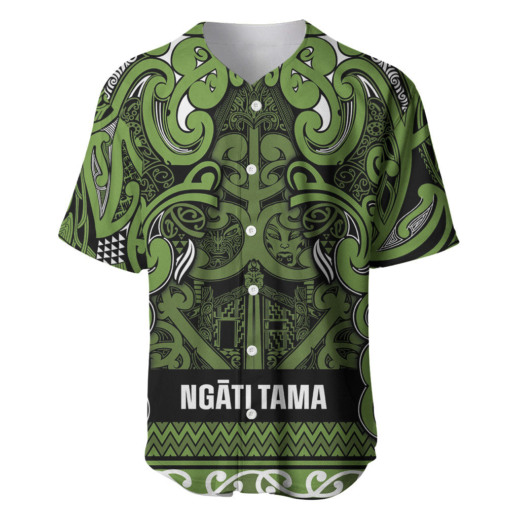 Aotearoa Iwi Ngāti Tama ki Taranaki Trust Baseball Jersey Maori Wharenui House Tribal Pattern LT9 Lime - Polynesian Pride
