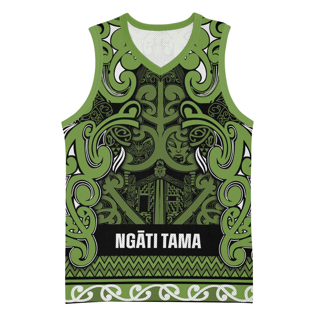Aotearoa Iwi Ngāti Tama ki Taranaki Trust Basketball Jersey Maori Wharenui House Tribal Pattern LT9 Unisex Lime - Polynesian Pride