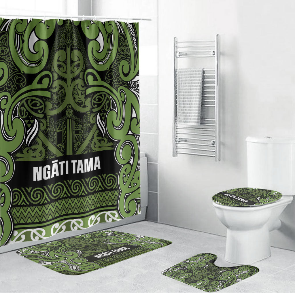 Aotearoa Iwi Ngāti Tama ki Taranaki Trust Bathroom Set Maori Wharenui House Tribal Pattern