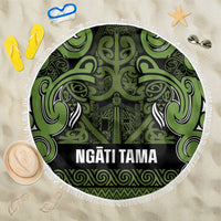 Aotearoa Iwi Ngāti Tama ki Taranaki Trust Beach Blanket Maori Wharenui House Tribal Pattern LT9 One Size 150cm Lime - Polynesian Pride