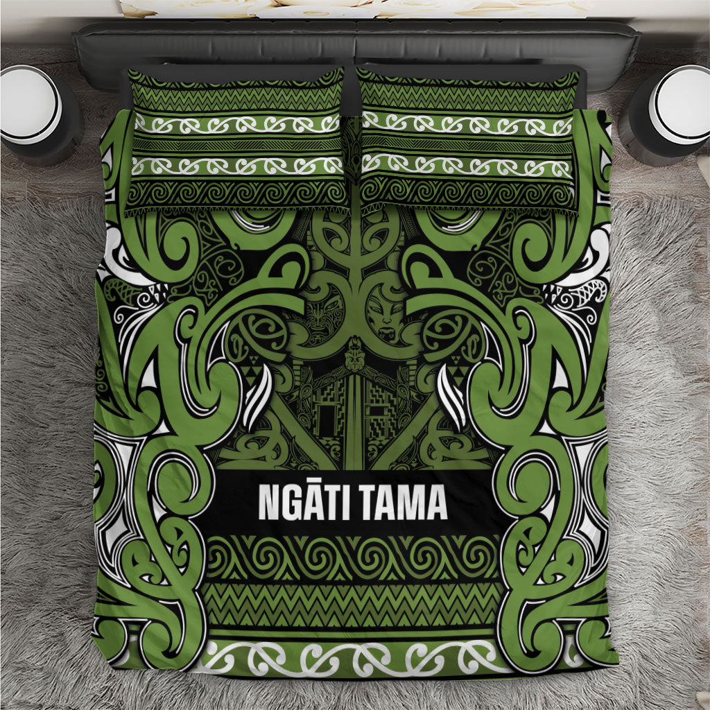 Aotearoa Iwi Ngāti Tama ki Taranaki Trust Bedding Set Maori Wharenui House Tribal Pattern LT9 Lime - Polynesian Pride