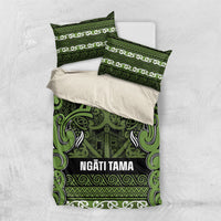 Aotearoa Iwi Ngāti Tama ki Taranaki Trust Bedding Set Maori Wharenui House Tribal Pattern LT9 US Twin 172cm x 218cm Lime - Polynesian Pride