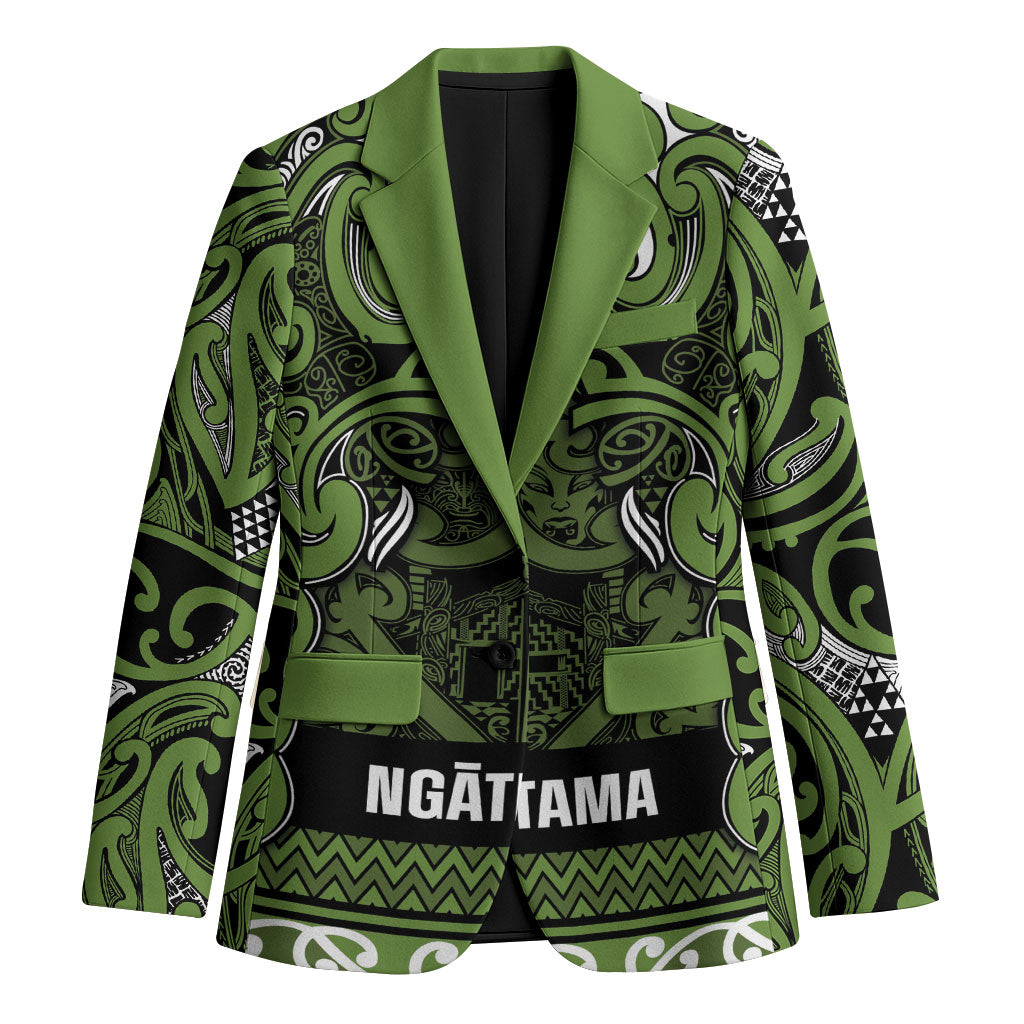 Aotearoa Iwi Ngāti Tama ki Taranaki Trust Blazer Maori Wharenui House Tribal Pattern LT9 Unisex Lime - Polynesian Pride
