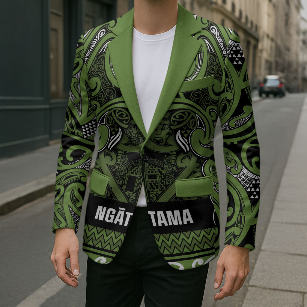Aotearoa Iwi Ngāti Tama ki Taranaki Trust Blazer Maori Wharenui House Tribal Pattern LT9 - Polynesian Pride