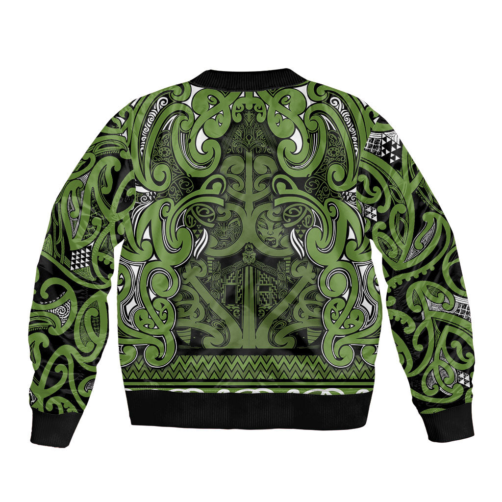 Aotearoa Iwi Ngāti Tama ki Taranaki Trust Bomber Jacket Maori Wharenui House Tribal Pattern LT9 - Polynesian Pride