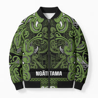 Aotearoa Iwi Ngāti Tama ki Taranaki Trust Bomber Puffer Jacket Maori Wharenui House Tribal Pattern