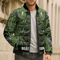 Aotearoa Iwi Ngāti Tama ki Taranaki Trust Bomber Puffer Jacket Maori Wharenui House Tribal Pattern