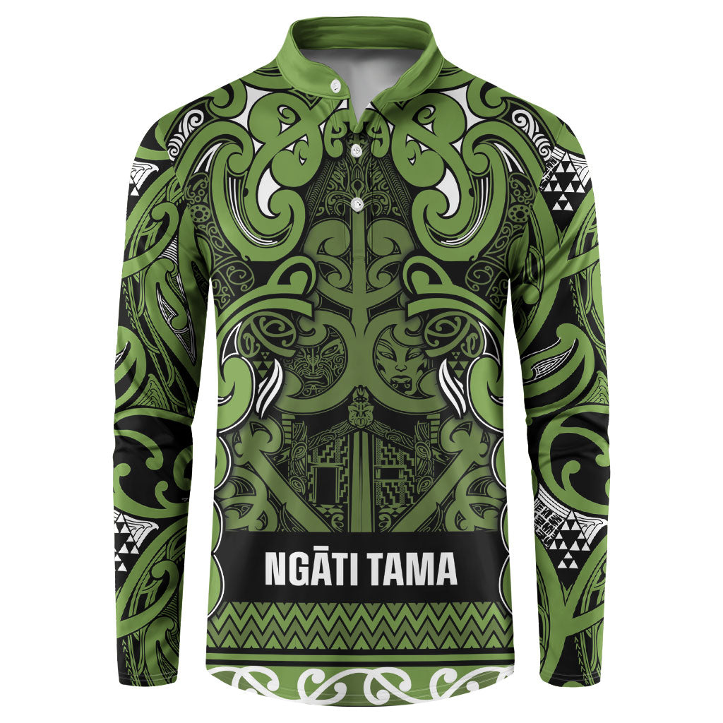 Aotearoa Iwi Ngāti Tama ki Taranaki Trust Button Sweatshirt Maori Wharenui House Tribal Pattern LT9 Lime - Polynesian Pride