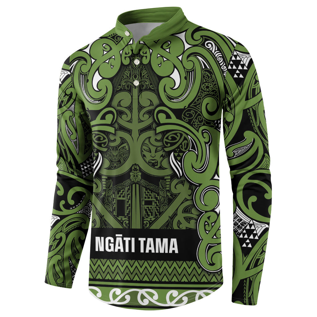 Aotearoa Iwi Ngāti Tama ki Taranaki Trust Button Sweatshirt Maori Wharenui House Tribal Pattern LT9 - Polynesian Pride