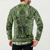 Aotearoa Iwi Ngāti Tama ki Taranaki Trust Button Sweatshirt Maori Wharenui House Tribal Pattern LT9 - Polynesian Pride