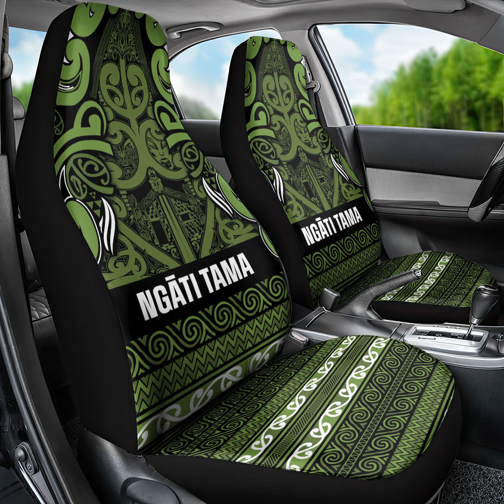 Aotearoa Iwi Ngāti Tama ki Taranaki Trust Car Seat Cover Maori Wharenui House Tribal Pattern LT9 - Polynesian Pride