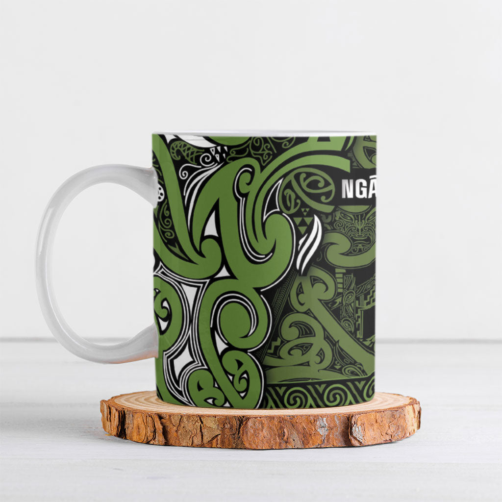 Aotearoa Iwi Ngāti Tama ki Taranaki Trust Ceramic Mug Maori Wharenui House Tribal Pattern LT9 Lime - Polynesian Pride