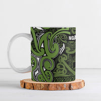 Aotearoa Iwi Ngāti Tama ki Taranaki Trust Ceramic Mug Maori Wharenui House Tribal Pattern LT9 Lime - Polynesian Pride