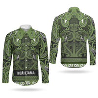Aotearoa Iwi Ngāti Tama ki Taranaki Trust Couples Matching Off Shoulder Short Dress and Long Sleeve Button Shirt Maori Wharenui House Tribal Pattern LT9 - Polynesian Pride