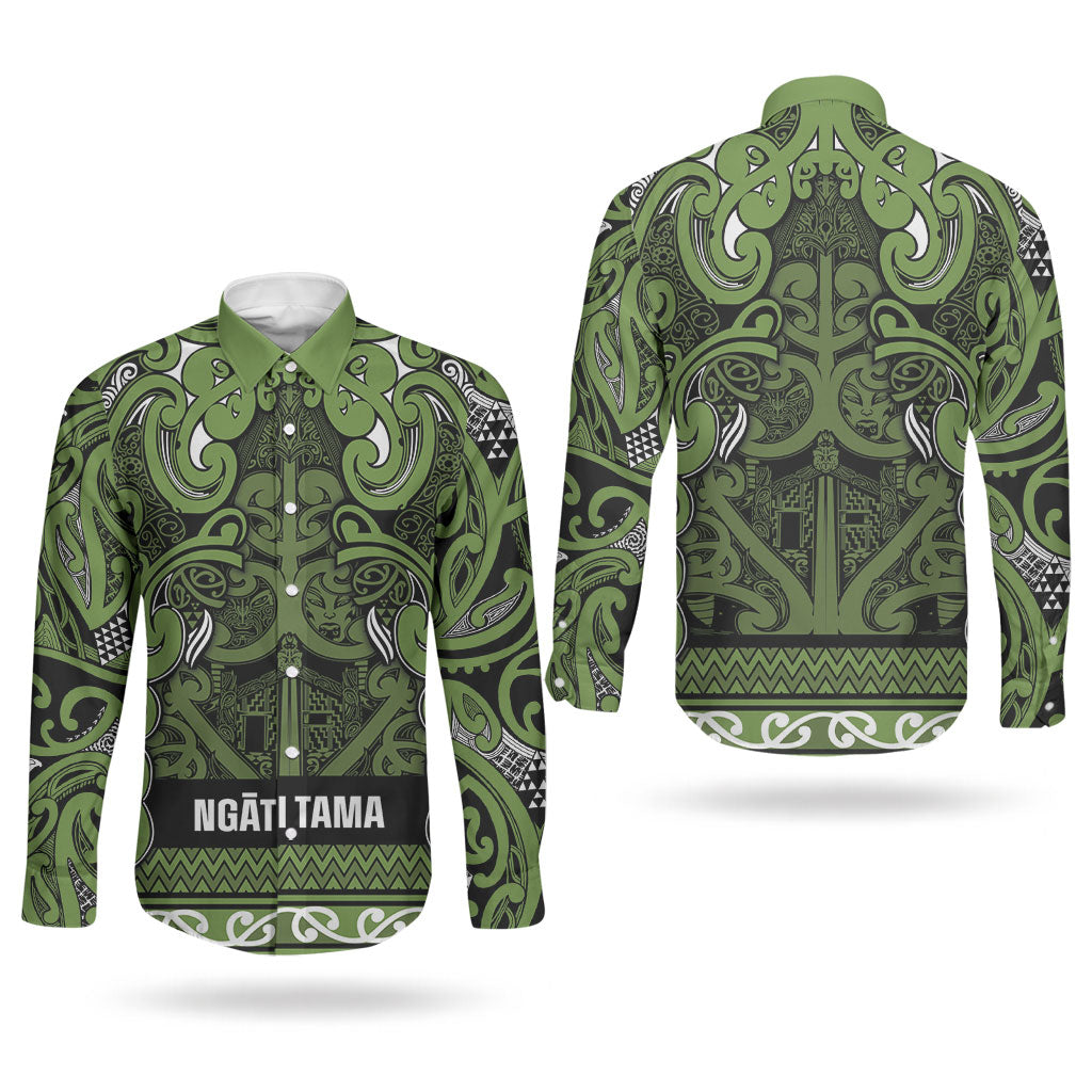 Aotearoa Iwi Ngāti Tama ki Taranaki Trust Couples Matching Tank Maxi Dress and Long Sleeve Button Shirt Maori Wharenui House Tribal Pattern LT9 - Polynesian Pride