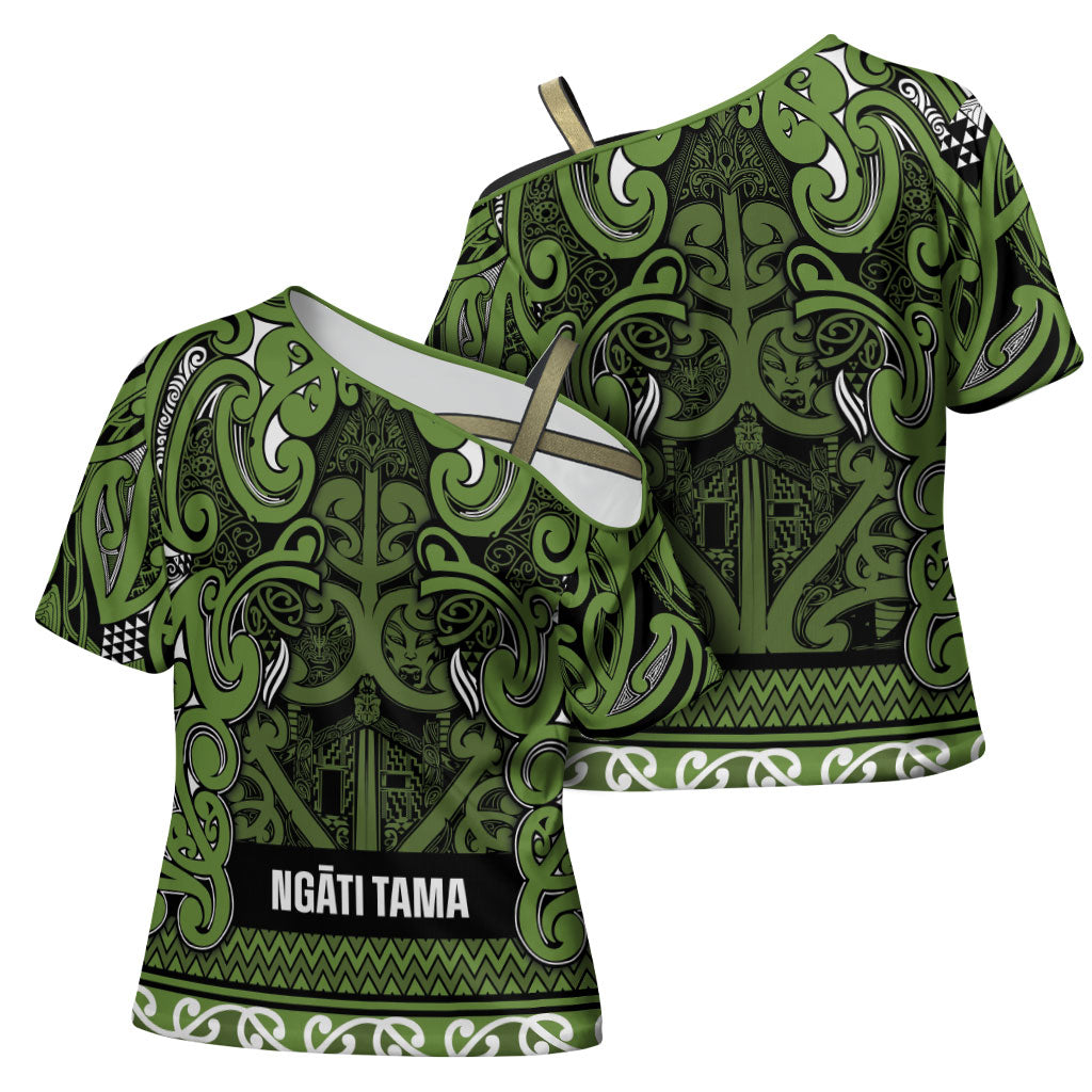 Aotearoa Iwi Ngāti Tama ki Taranaki Trust Cross Shoulder Shirt Maori Wharenui House Tribal Pattern LT9 - Polynesian Pride