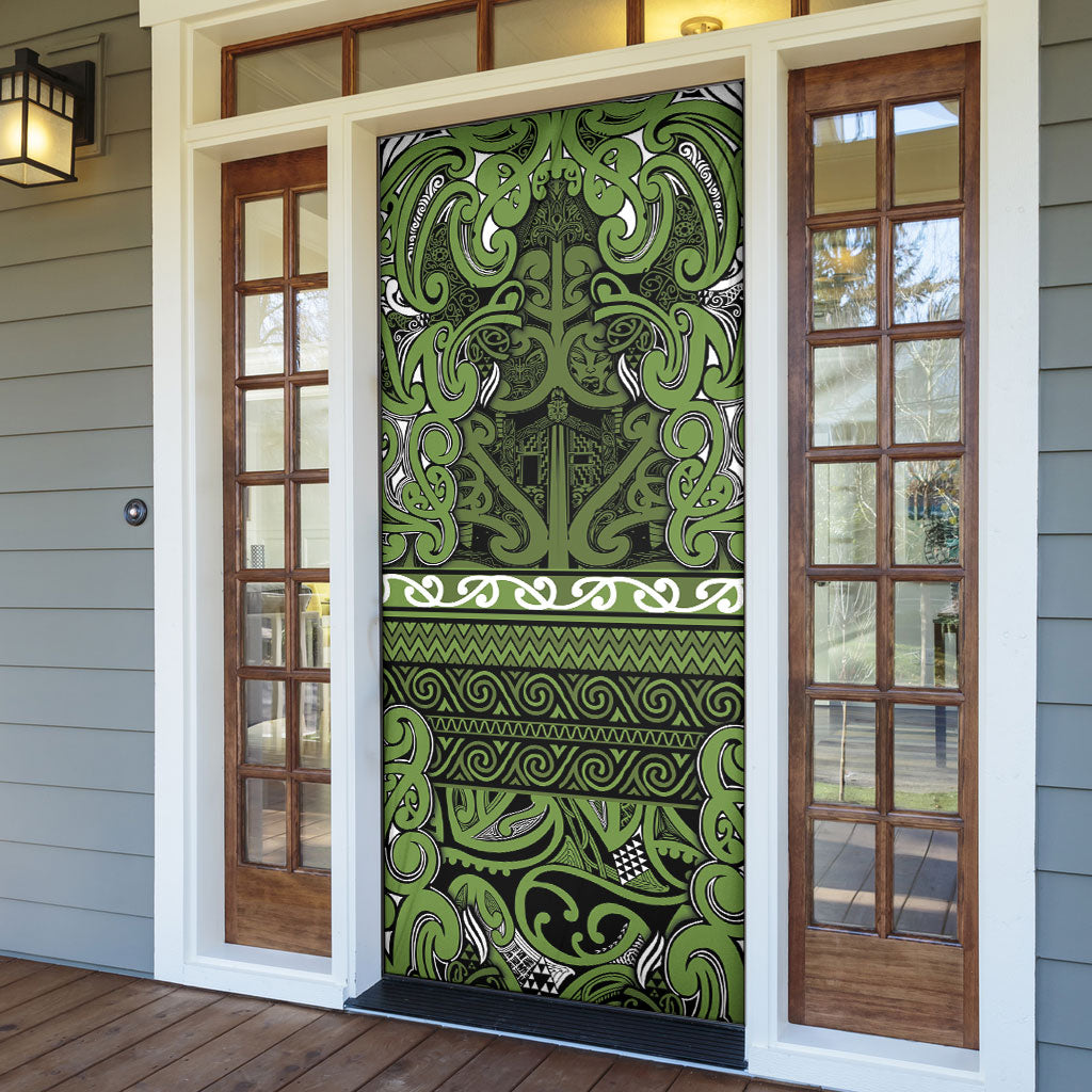 Aotearoa Iwi Ngāti Tama ki Taranaki Trust Door Cover Maori Wharenui House Tribal Pattern LT9 - Polynesian Pride