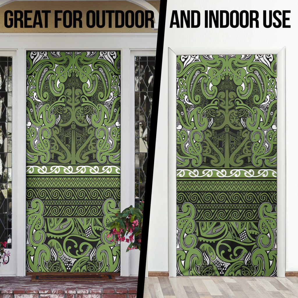 Aotearoa Iwi Ngāti Tama ki Taranaki Trust Door Cover Maori Wharenui House Tribal Pattern LT9 - Polynesian Pride