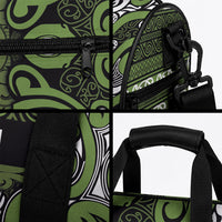 Aotearoa Iwi Ngāti Tama ki Taranaki Trust Duffle Bag Maori Wharenui House Tribal Pattern