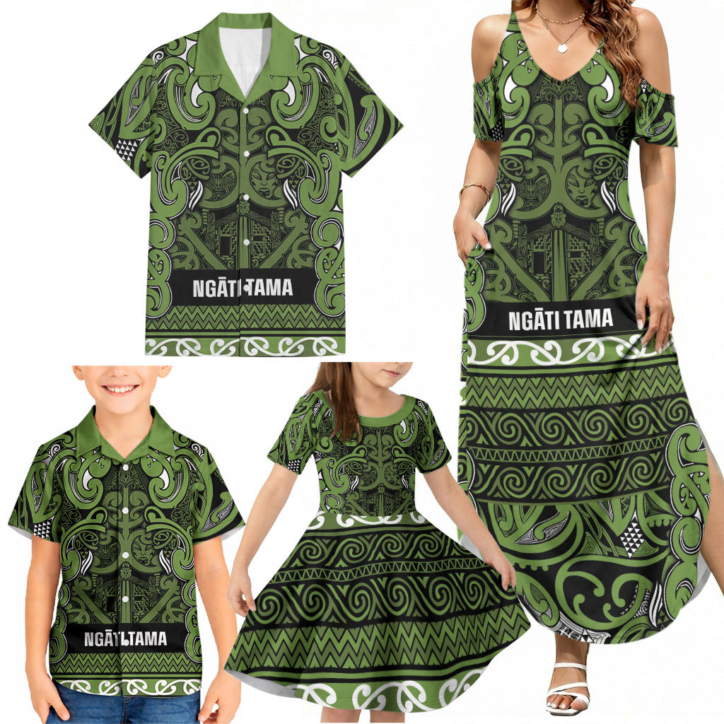 Aotearoa Iwi Ngāti Tama ki Taranaki Trust Family Matching Summer Maxi Dress and Hawaiian Shirt Maori Wharenui House Tribal Pattern LT9 - Polynesian Pride