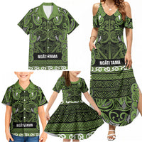 Aotearoa Iwi Ngāti Tama ki Taranaki Trust Family Matching Summer Maxi Dress and Hawaiian Shirt Maori Wharenui House Tribal Pattern LT9 - Polynesian Pride