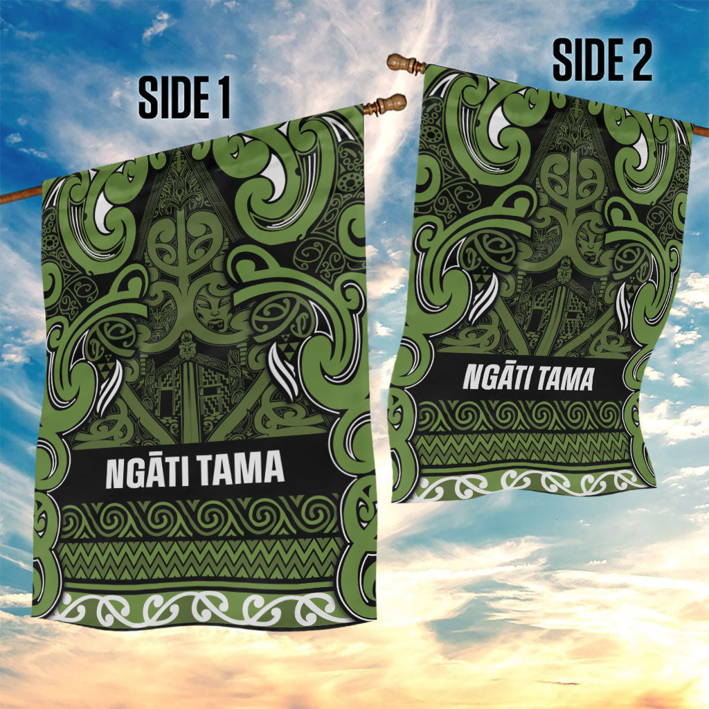 Aotearoa Iwi Ngāti Tama ki Taranaki Trust Garden Flag Maori Wharenui House Tribal Pattern LT9 - Polynesian Pride