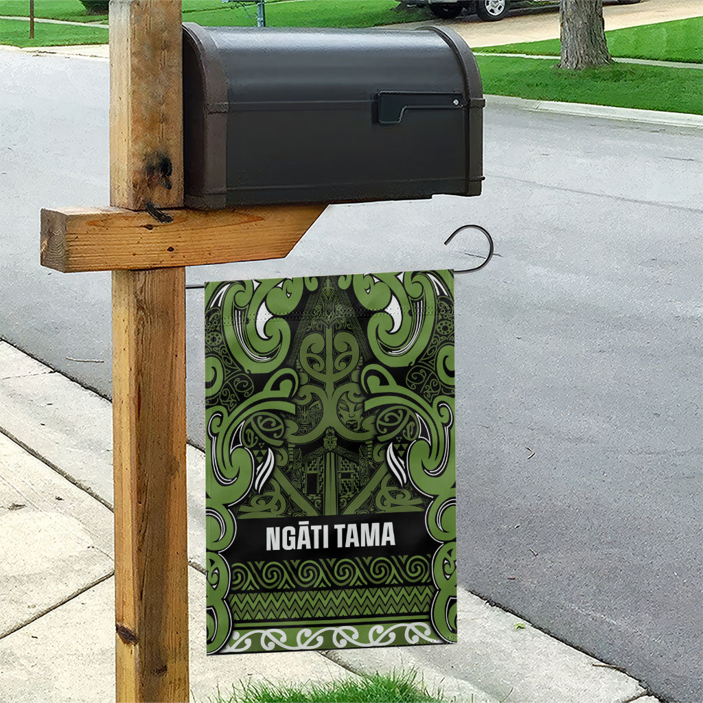 Aotearoa Iwi Ngāti Tama ki Taranaki Trust Garden Flag Maori Wharenui House Tribal Pattern LT9 - Polynesian Pride