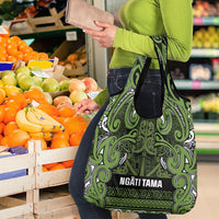 Aotearoa Iwi Ngāti Tama ki Taranaki Trust Grocery Bag Maori Wharenui House Tribal Pattern LT9 - Polynesian Pride
