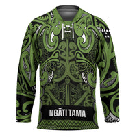 Aotearoa Iwi Ngāti Tama ki Taranaki Trust Hockey Jersey Maori Wharenui House Tribal Pattern LT9 Unisex Lime - Polynesian Pride