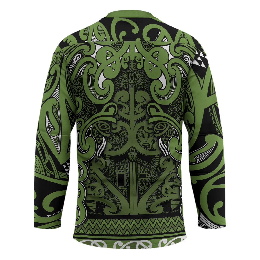 Aotearoa Iwi Ngāti Tama ki Taranaki Trust Hockey Jersey Maori Wharenui House Tribal Pattern LT9 - Polynesian Pride