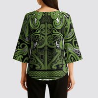 Aotearoa Iwi Ngāti Tama ki Taranaki Trust Kimono Sleeve Blouse Maori Wharenui House Tribal Pattern LT9 - Polynesian Pride