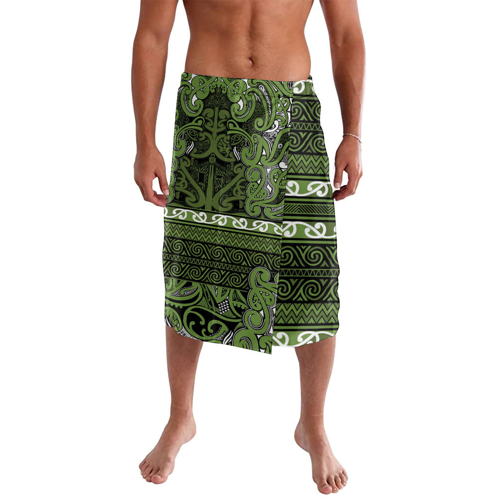 Aotearoa Iwi Ngāti Tama ki Taranaki Trust Lavalava Maori Wharenui House Tribal Pattern LT9 Lime - Polynesian Pride