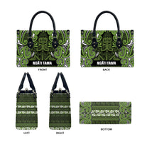 Aotearoa Iwi Ngāti Tama ki Taranaki Trust Leather Bag Maori Wharenui House Tribal Pattern LT9 - Polynesian Pride