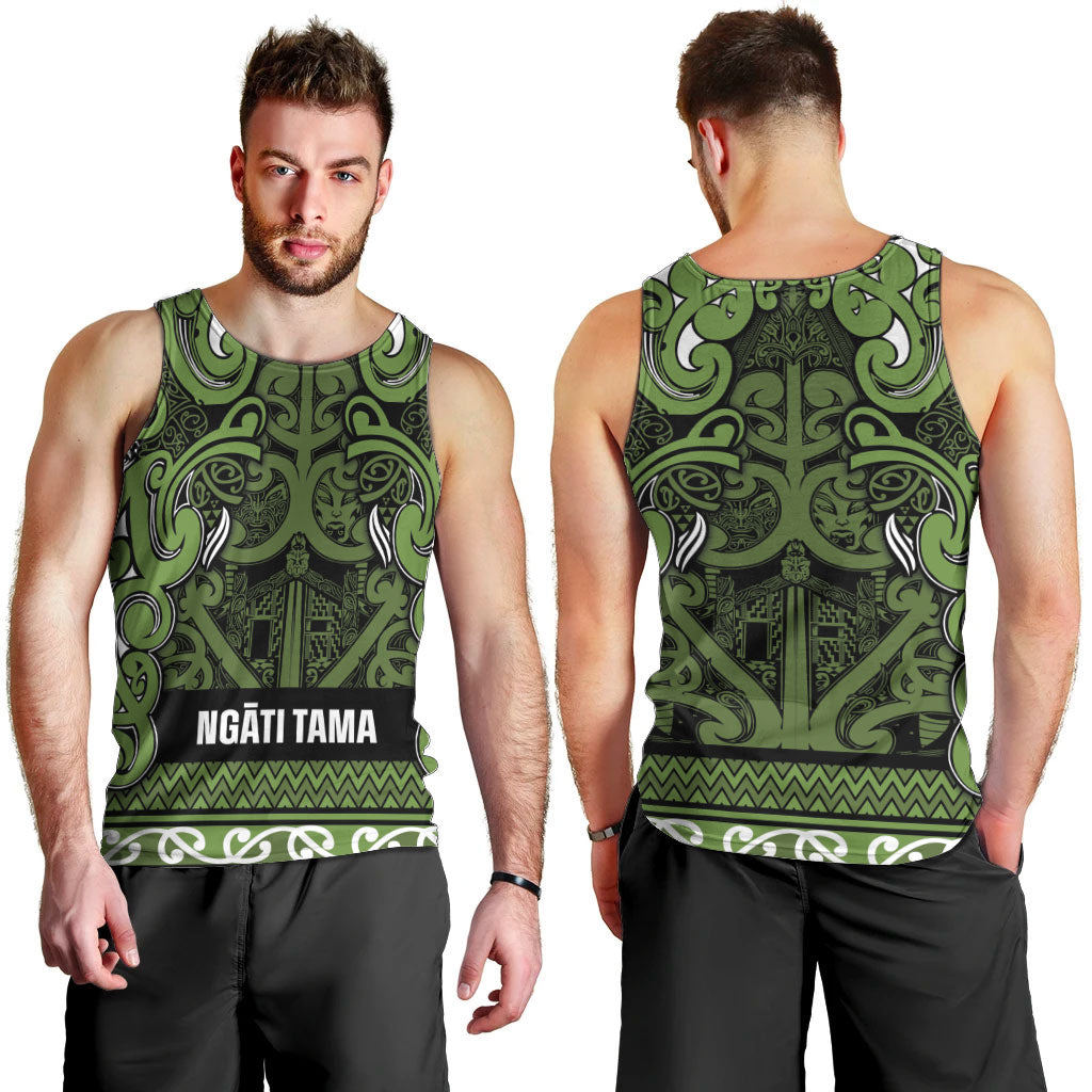 Aotearoa Iwi Ngāti Tama ki Taranaki Trust Men Tank Top Maori Wharenui House Tribal Pattern LT9 - Polynesian Pride