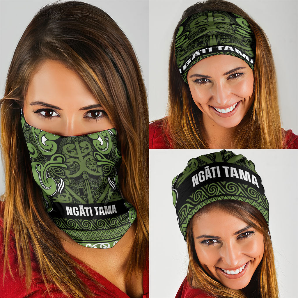 Aotearoa Iwi Ngāti Tama ki Taranaki Trust Neck Gaiter Maori Wharenui House Tribal Pattern LT9 - Polynesian Pride