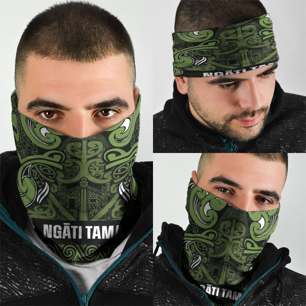Aotearoa Iwi Ngāti Tama ki Taranaki Trust Neck Gaiter Maori Wharenui House Tribal Pattern LT9 - Polynesian Pride
