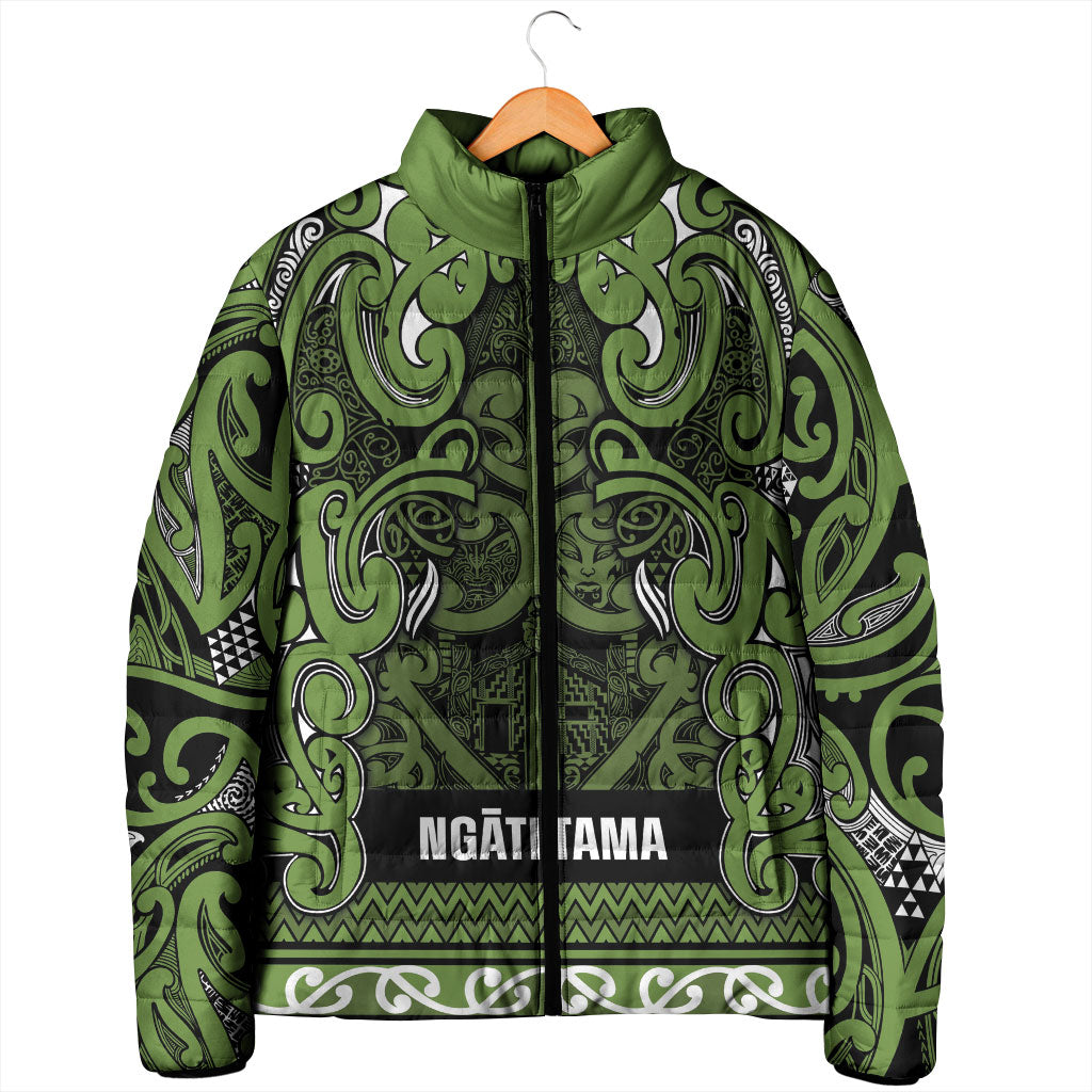 Aotearoa Iwi Ngāti Tama ki Taranaki Trust Padded Jacket Maori Wharenui House Tribal Pattern LT9 - Polynesian Pride