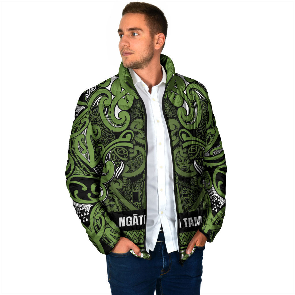 Aotearoa Iwi Ngāti Tama ki Taranaki Trust Padded Jacket Maori Wharenui House Tribal Pattern LT9 - Polynesian Pride