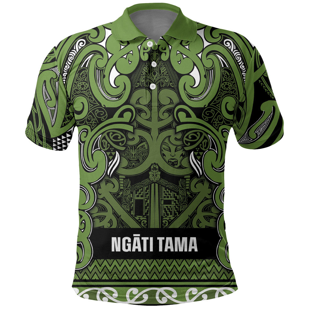 Aotearoa Iwi Ngāti Tama ki Taranaki Trust Polo Shirt Maori Wharenui House Tribal Pattern LT9 Lime - Polynesian Pride