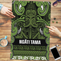 Aotearoa Iwi Ngāti Tama ki Taranaki Trust Puzzle Maori Wharenui House Tribal Pattern LT9 Lime - Polynesian Pride